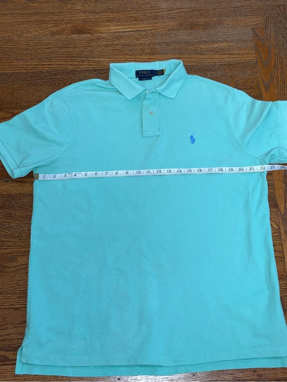 Ralph Lauren Men’s Seafoam Green Polo Shirt - Size L